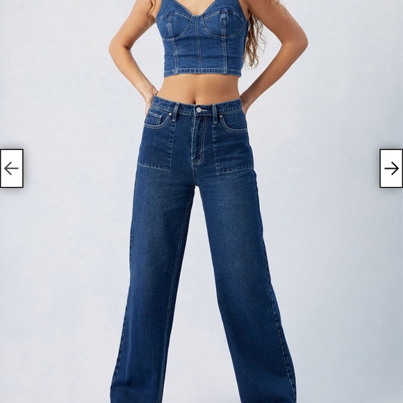 Classic Blue Wide Leg Jeans - Picture 7 of 7